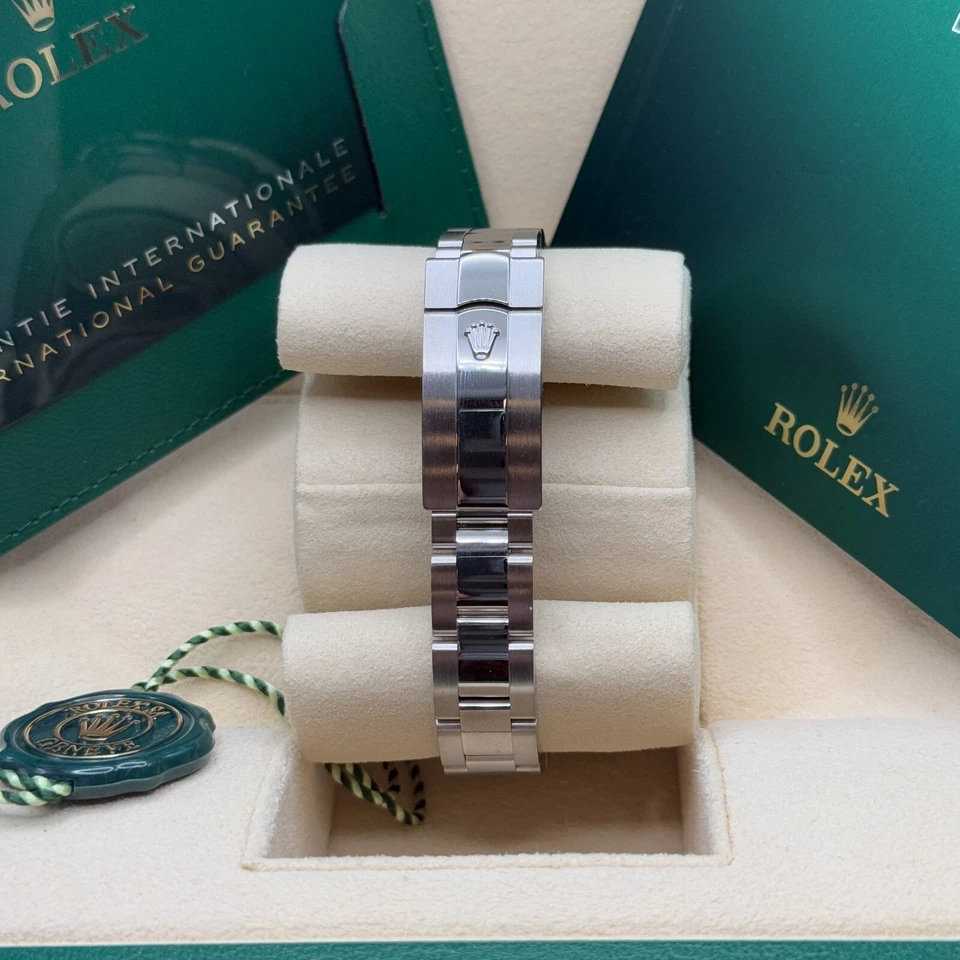 Rolex Lady-Datejust 28 esfera de diamante rodio acero inoxidable bisel de diamante Oyster Foto 4 de 4