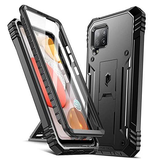 Revolution Case for Samsung Galaxy A42 5G, Built-in Screen Protector Black