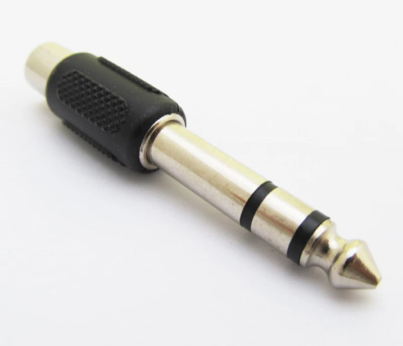 10pcs 1/4" 6.35mm Stereo Male to Phono RCA Female Connector Adapter Converter - Image 2 of 4