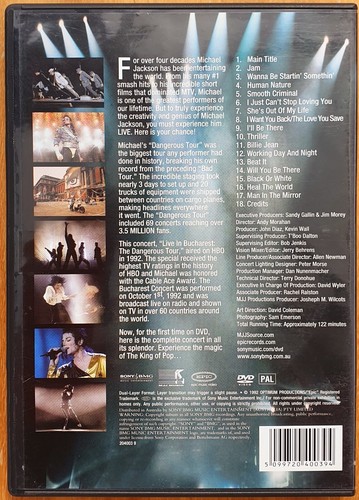 MICHAEL JACKSON - Live In Bucharest: The Dangerous Tour DVD 1992 - Picture 3 of 3