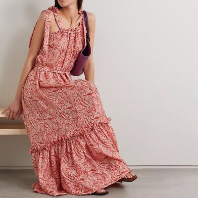silk habotai backless maxi dress HANNAH Artwear Aubrie Pink Paisley Print 100% Size US 6 Color:Black product-type-Dresses Shona Joy - La TEX Standard 100 certified
