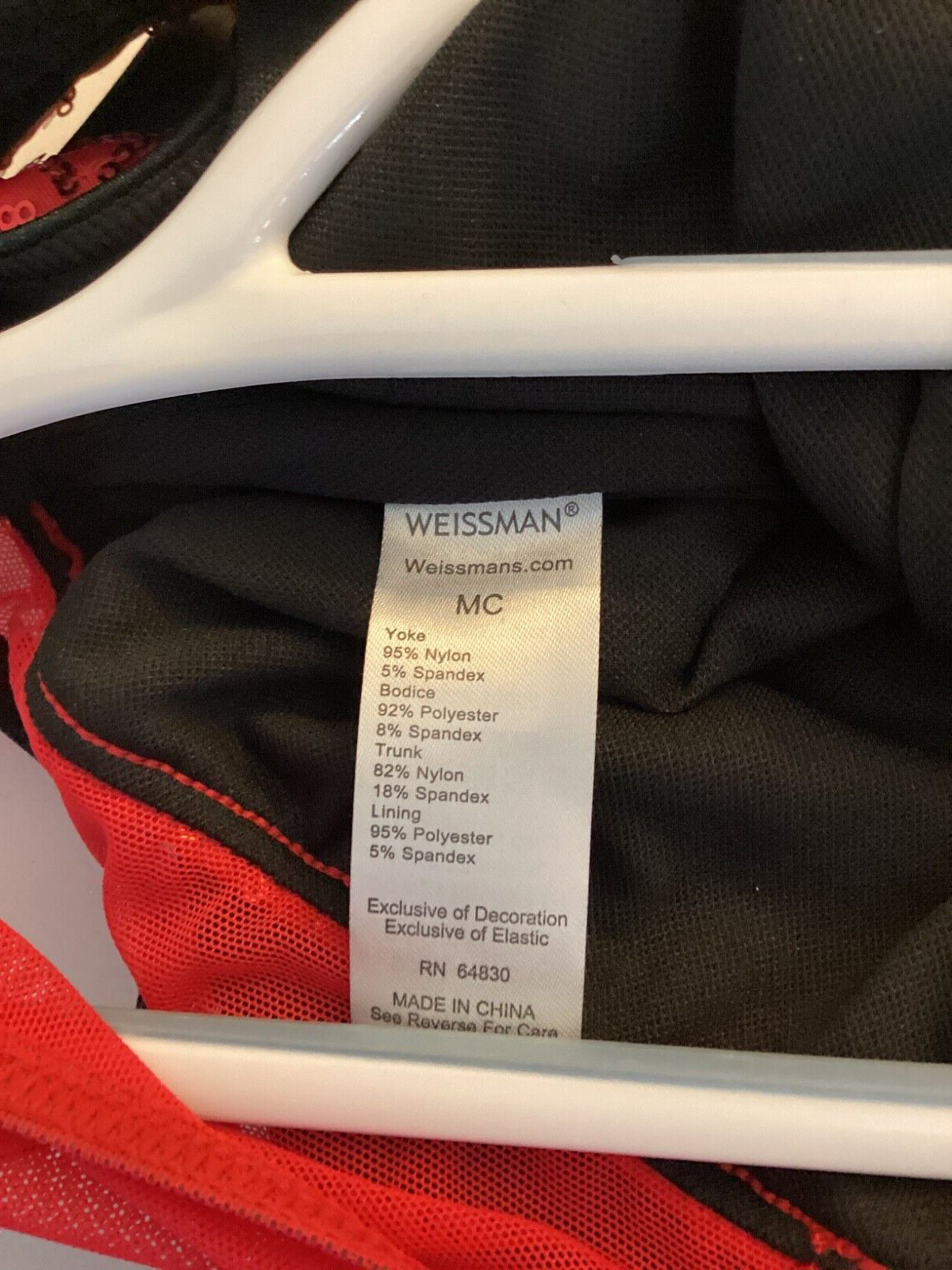 GIRLS WEISSMAN DANCE COSTUME. size MC  red/ black… - image 4