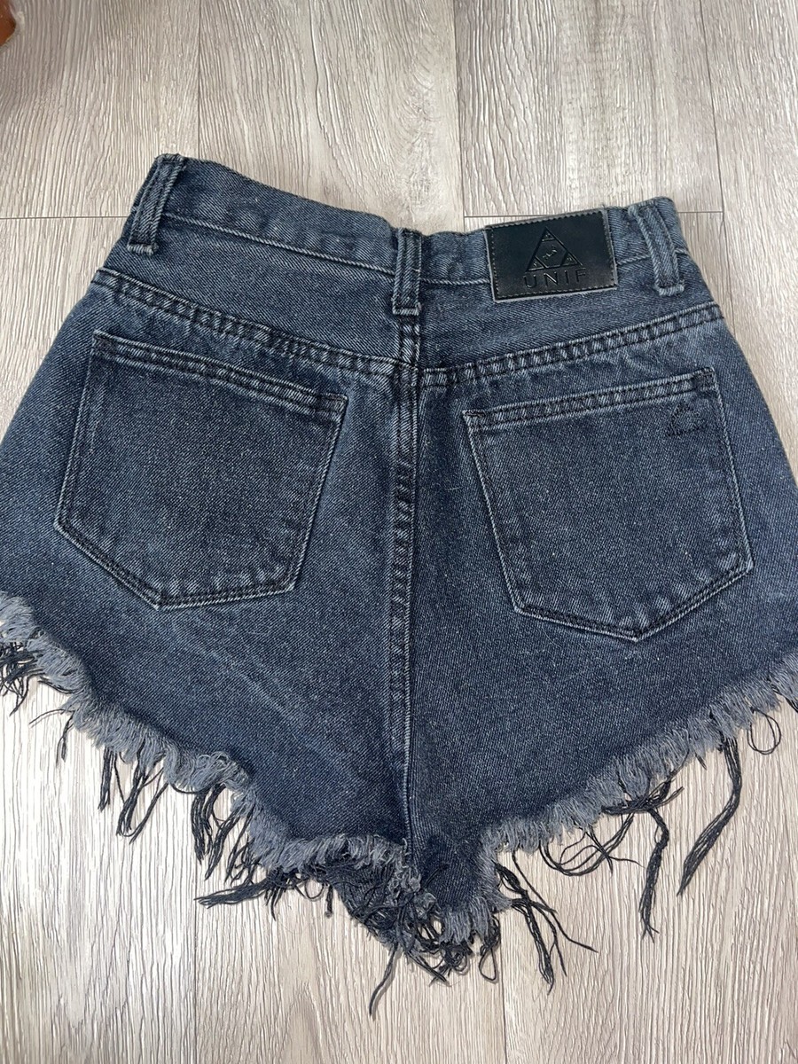 【EEUN】Black Ash Denim Shorts RSQ Jean Shorts Size 9 Black Denim Sunset High Rise Cuffed