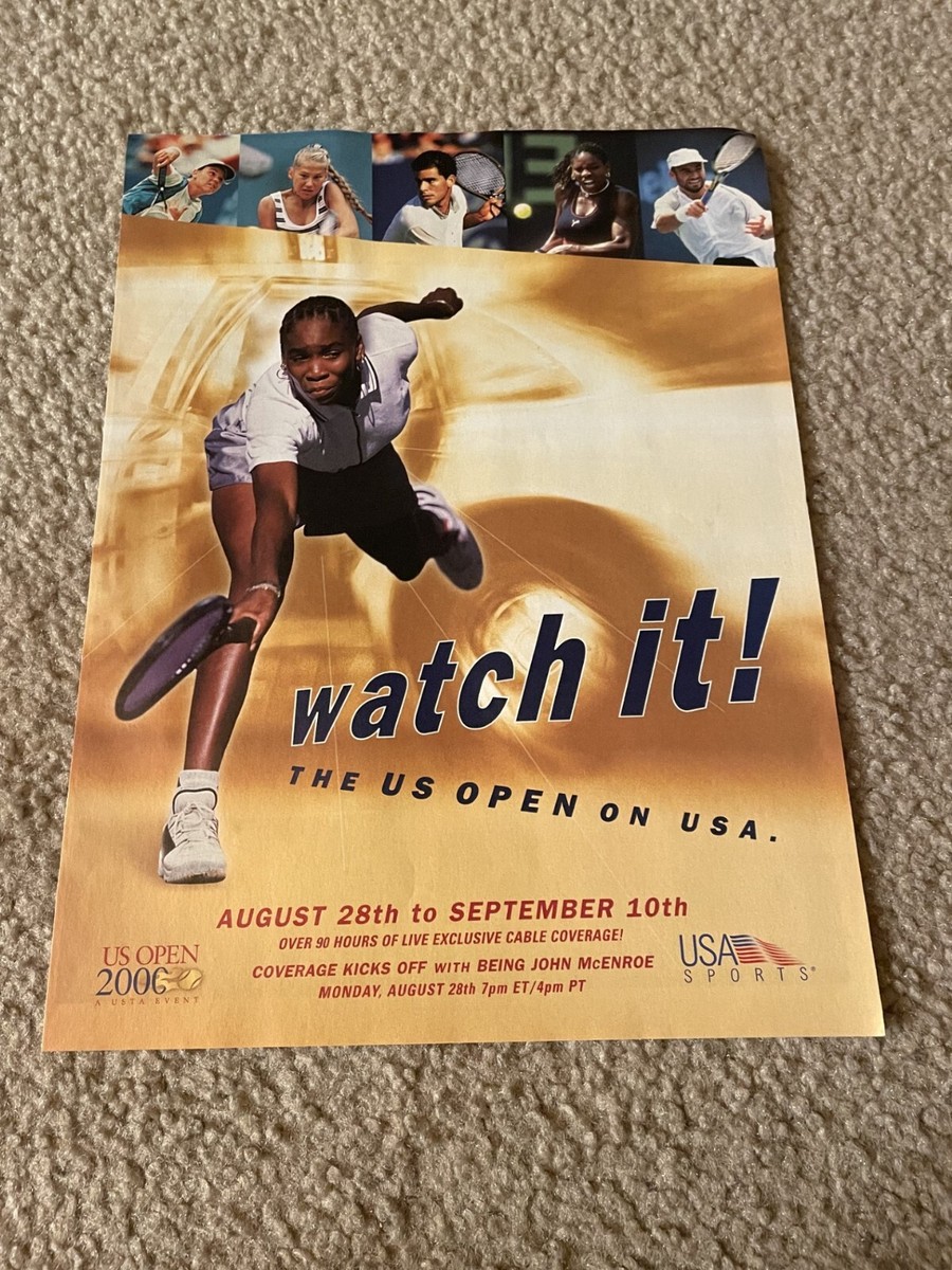 Ｔ３ポスター&サイン Vintage 2000 U.S. OPEN USA NETWORK Poster Print Ad VENUS WILLIAMS