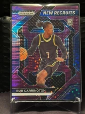 2024 Prizm Draft Picks - New Recruits #9 Bub Carrington - Purple Pulsar /55