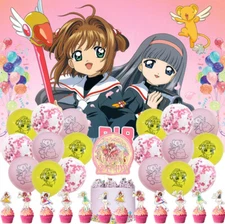 Sakura Kinomoto Party Supplies Birthday Decor Set Balloons Cake Toppers Banner