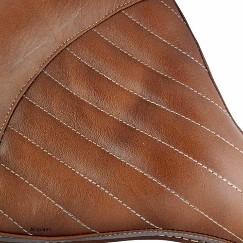 Pour royal enfield Classique Pure Cuir avant & Arrière Selle Siège Marron Gec - Photo 7/17