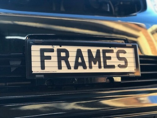 QLD Dual Slimline Number Plate Covers Set Black Lines Front & Rear 372mm x 100mm - Picture 4 of 5