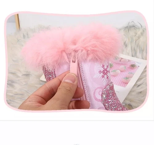 Winter Neu Elsa Kinder Mädchen Elsa Prinzessin Kristall Paillette Kurze Stiefel - Bild 14 von 42