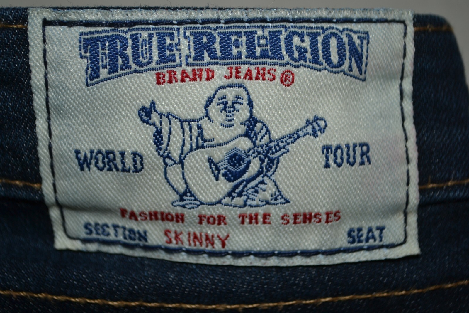 True Religion Women's Skinny Pocket Flaps Dark Blue Jeans Sz 25x31 thumbnail 3