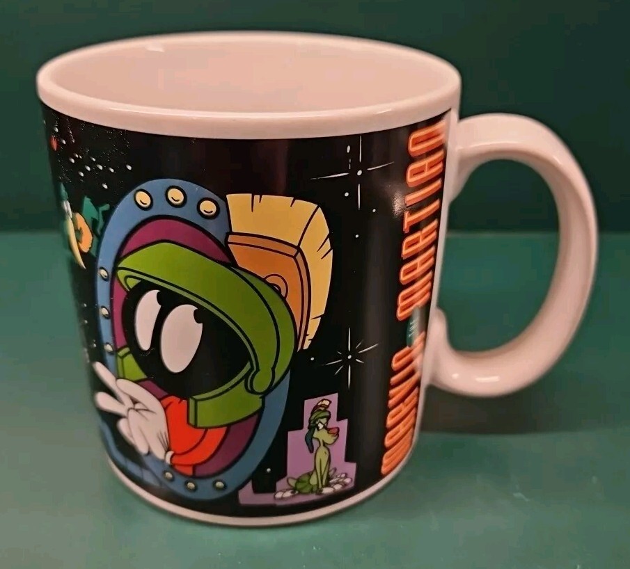 Vintage 1995 Marvin the Martian Looney Tunes Coffee Mug Applause Decal