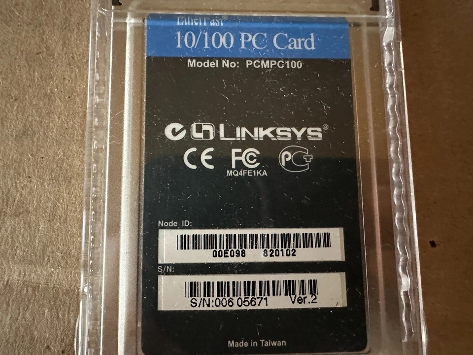 LINKSYS ETHERFAST 10/100 集成型号 PCM100 PC 卡带盖 B1-4(32) — 第 3/3 张图片