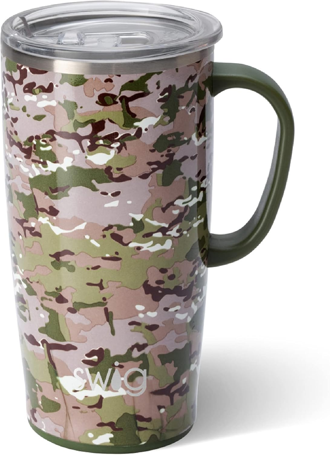 22oz Insulated Travel Mug with Handle and Leakproof Lid, Cup Holder Compatible