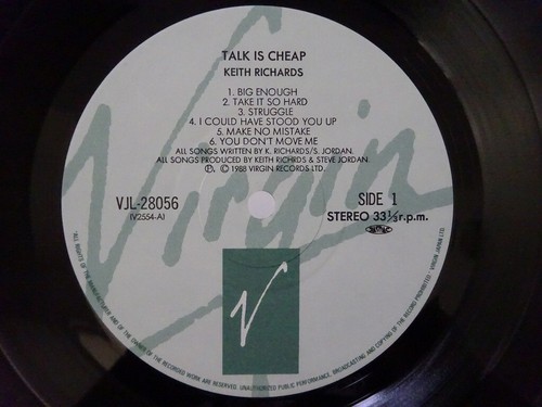 Keith Richards Talk Is Cheap Virgin VJL-28056 Japan VINYL LP OBI - Picture 3 of 3