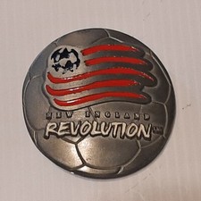 SILVER PEWTER MLS SOCCER NEW ENGLAND REVOLUTION Metal Belt Buckle