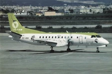 Postcard Airline LAGUN AIR Saab 340A EC-IRR CC7.