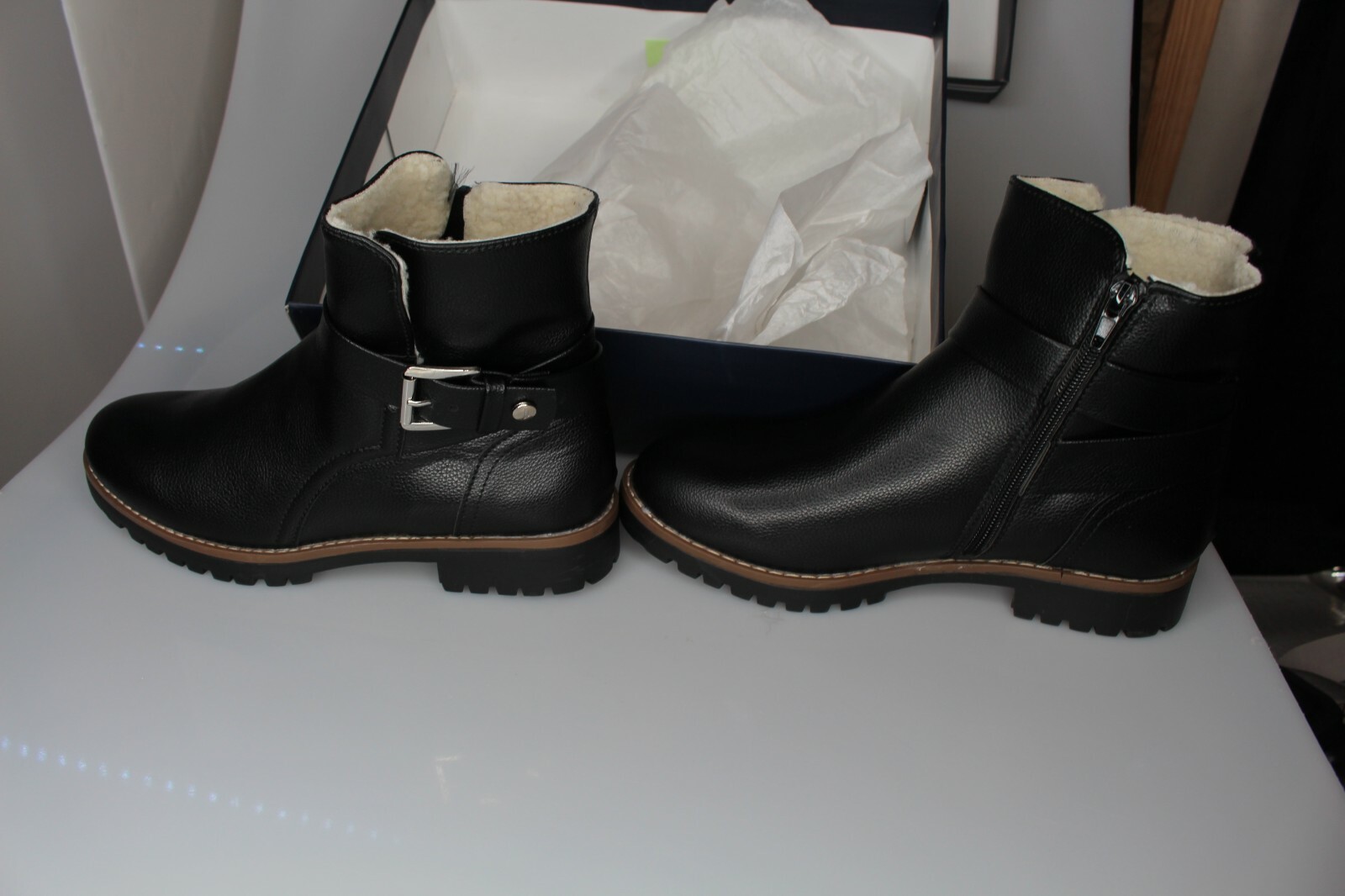 Nautica Ensign Black Faux Leather and 
