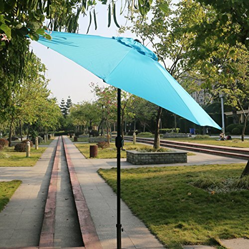 9 Patio Umbrella Outdoor Table Umbrella With 8 Sturdy Ribs Blue 0614591694885 For Sale Online