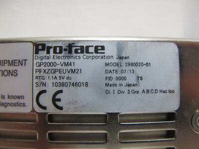 Pro-Face GP2000-VM41 Touchscreen 2980020-01 HMI Screen Video Pro-Face GP2000-VM41 Touchscreen 2980020-01 HMI Screen Video