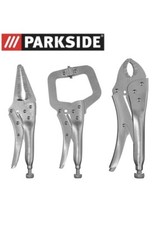 Parkside 3 Piece Locking Pliers Set Flat Nose Welding Bending 