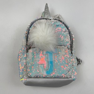 shimmer unicorn initial backpack