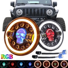 7 Inch Round Led Headlight Hi-lo Beam For Jeep Wrangler Jk Tj Lj Chevy C10 C20