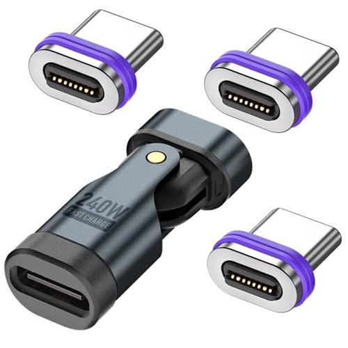 Magnetic USB C Converter PD 240W Fast Charging Adapter with 3PCS Type C Terminal - Photo 4/27