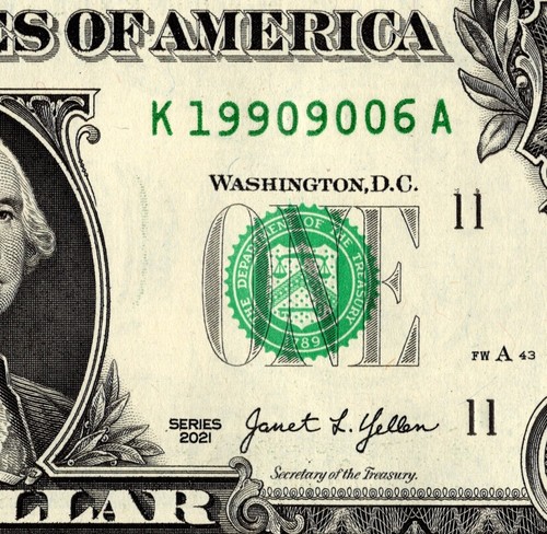 Sept 6 1990 Birthday note Fancy Serial Number One Dollar Bill K19909006A UC