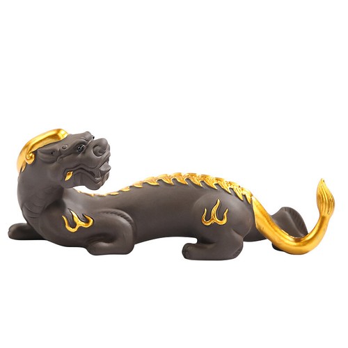 Chinese Yixing Zisha Pottery Tea Pet Purple Clay Pixiu Beast Animal Statue - Picture 9 of 9