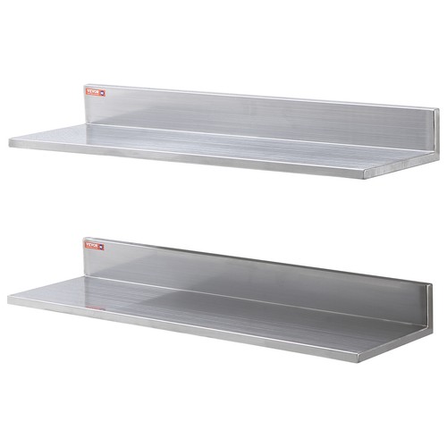 VEVOR Estante Flotante de Pared de Acero Inoxidable 762x218x85 mm Carga de 20 kg - Imagen 10 de 12