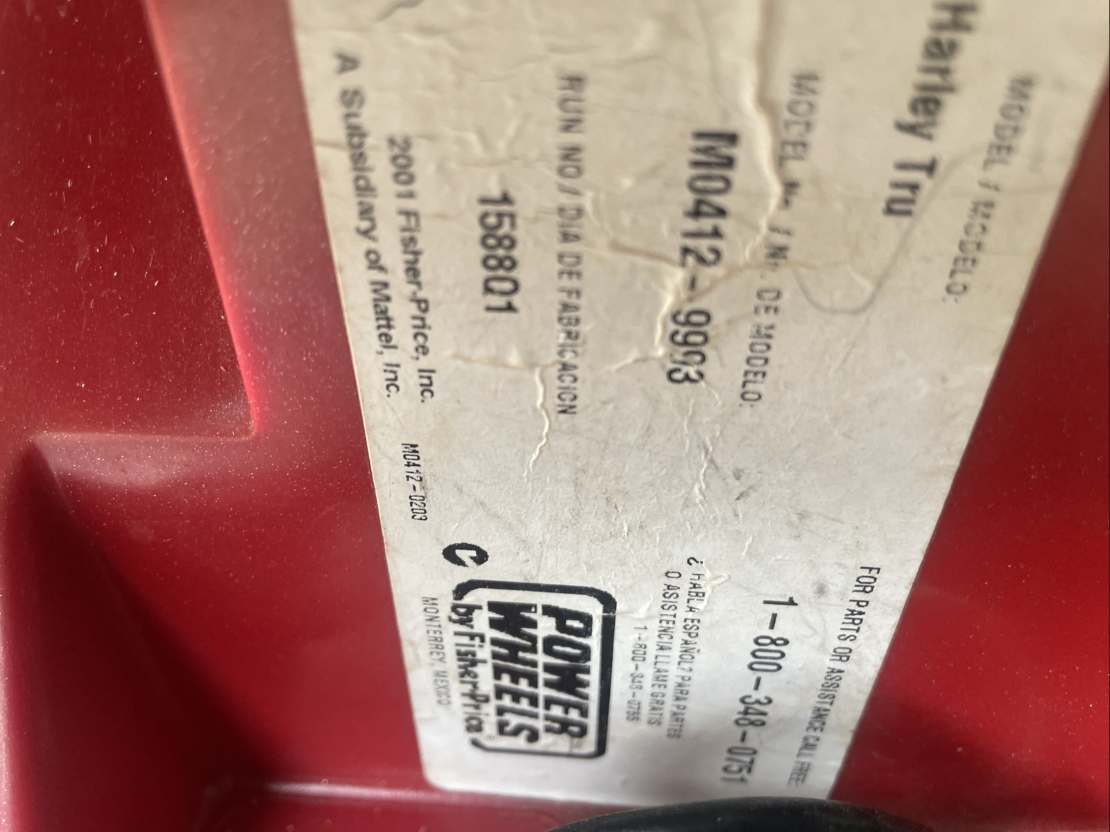 Power Wheels Harley Davidson Red Motorcycle Kids Ride On Toy Ages 410