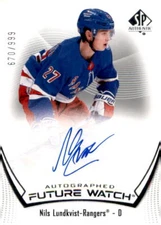2021-22 SP Authentic #141 Nils Lundkvist FW /949* RC Auto Rookie Card