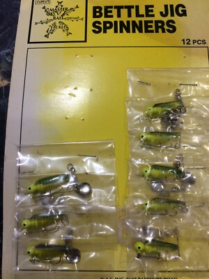 8 NEW BETTLE JIG SPINNERS T32 GREEN FREE SHIPPING