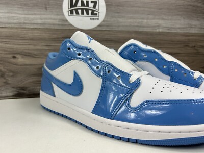Nike Air Jordan 1 LOW SE Patent White 'Legend Blue' FZ2138 114 (GS