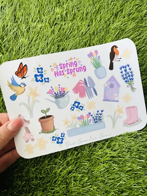 Frühling ist gesprungen'' Scrapbook Planer Tagebuch Journal Kugel Kalender Aufkleber
