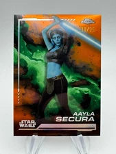 2024 Topps Chrome Star Wars AAYLA SECURA Rebel Orange Refractor /25 #143