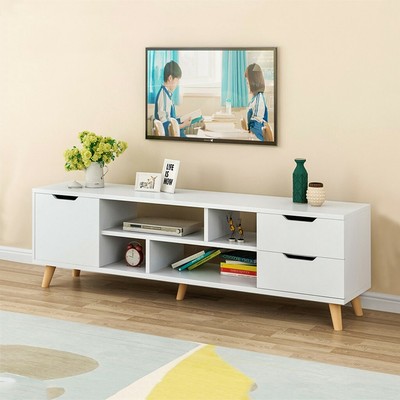 55 Modern Tv Stand Unit Cabinet W 3 Drawers Console Coffee Table