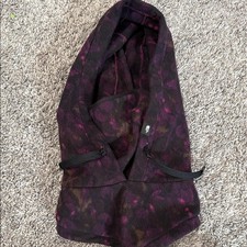 The North Face Fleece Hooded Neck Warmer - Black with Purple and Brown Pattern
