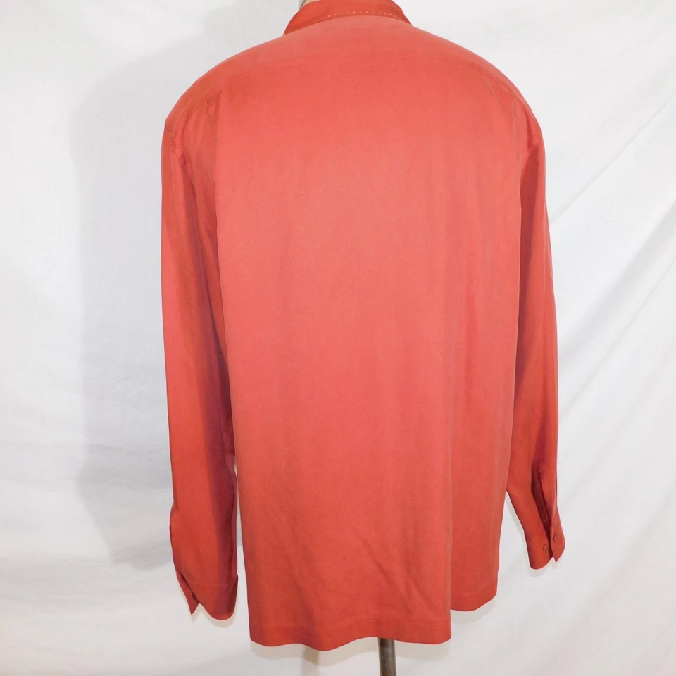 Vtg Nat Nast Men Sz M Silk Shirt Retro Stripe Ricky Bowling Camp Soprano l/s - Image 3 of 4