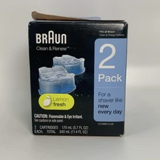 Braun Clean & Renew Refill Cartridges 2 Pack 170mL (5.7 Fl Oz) - Lemon Fresh