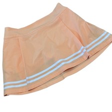Calia Golf Side Zip Skort Peach Sherbet White Stripes Athletic Skort Size 10 NWT