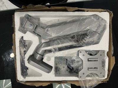 MOUNTUP MU0022 Single Monitor Desk Mount Silver Tilt Rotate VESA 75x75 100x100