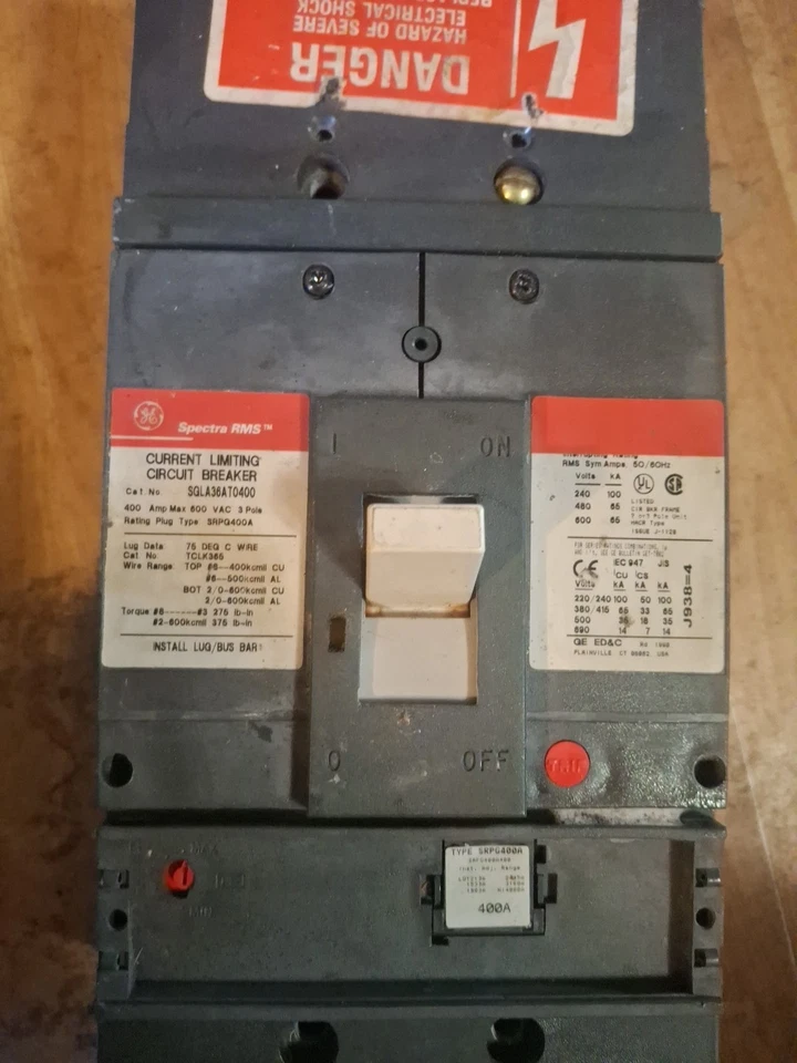 GE Spectra RMS SGLA36AT0400 400A Current Limiting Circuit Breaker with 400A Trip - Image 2 of 4
