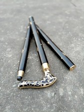 Vintage Brass Handle Victorian Wooden Walking Stick Canes Antique Designer Gift.
