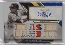 2016 Topps Triple Threads Relics Sapphire 2/3 Dee Gordon #TTAR-DG5 Auto 12x6