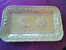 New Thanksgiving Bordallo Pinheiro Turkey Platter 8.5 x 13.25
