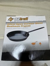 OZtrail 30cm Spun Carbon Steel Bushman Frying Pan with Detachable Handle