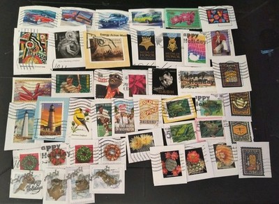 45 Usa Nice Some Hard To Find Used Forever Stamps on Paper 