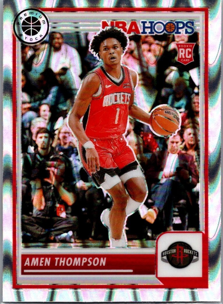 2023-24 Panini Nba Hoops Premium Stock Amen Thompson #86 Seismic Prizm