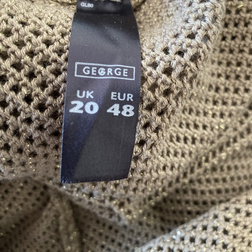 Gorgeous Belted Jumper Taupe With Gold Thread and under vest Size 20 NWT - Picture 10 of 14